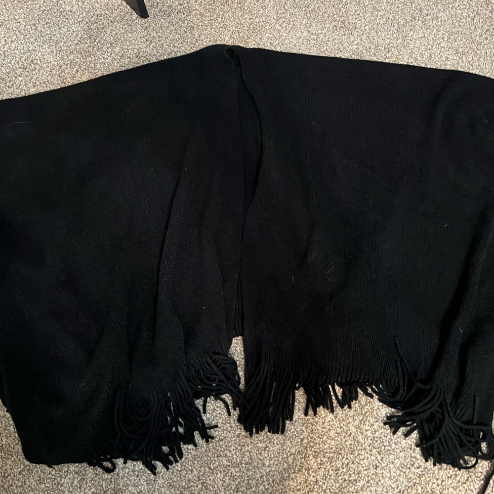 Black Fringe Shawl